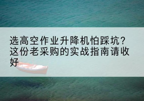 昌图高空作业升降机厂家推荐-选高空作业升降机怕踩坑？这份老采购的实战指南请收好